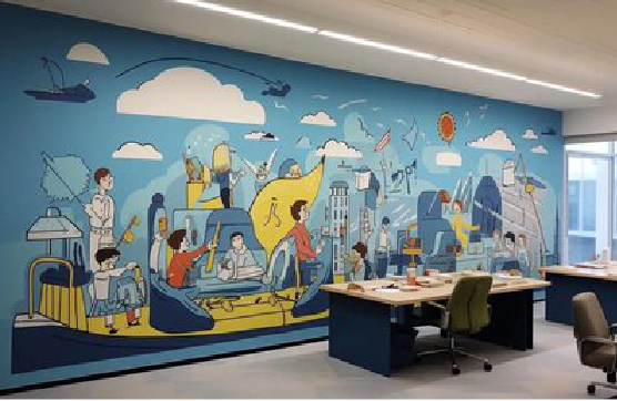灵璧办公室墙绘的特点。
