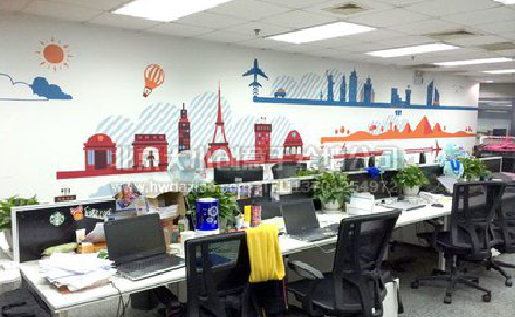 灵璧教你设计办公室墙绘的方法。