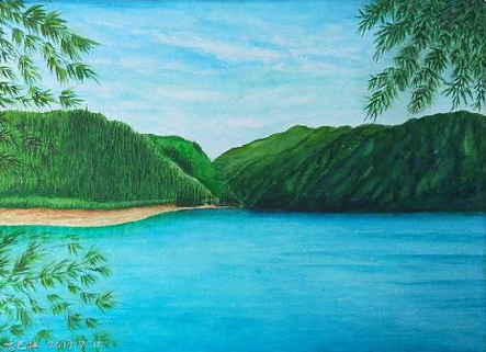 灵璧在墙绘中，如何绘画绿水青山？